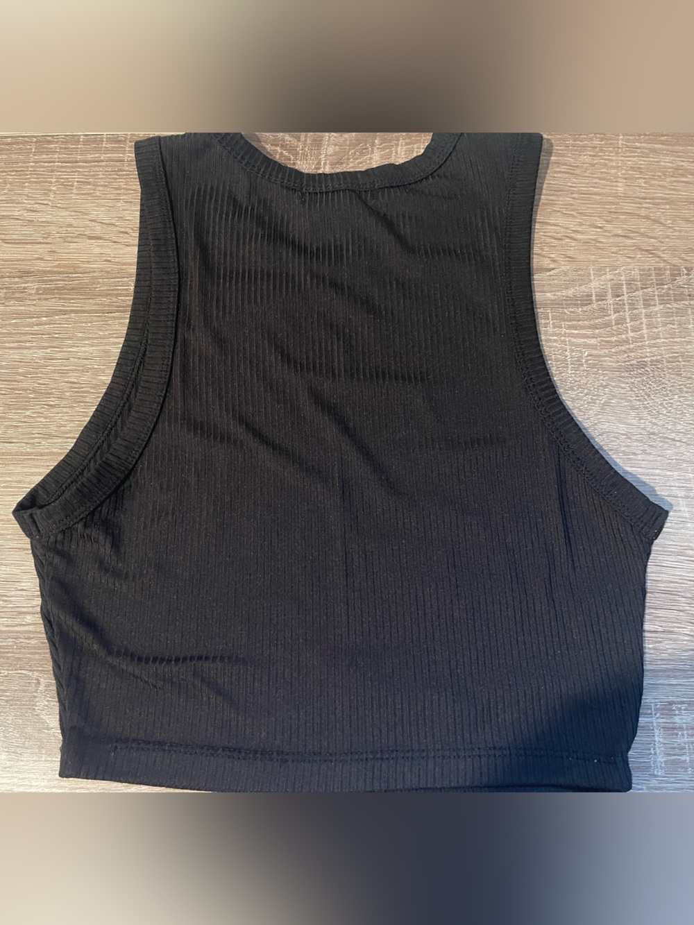 Black Ribbed Cropped Tank - Picture 2 of 5